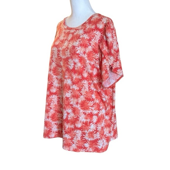 Michael Kors Red Floral Print Blouse Size XL - Picture 2 of 6